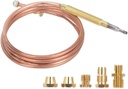 Horoper Gas Stove Thermocouple, Universal Safety Thermocouple Sensor Temperature Sensors Adaptors 5 Nuts, Temperature Probe Sensor Thermocouple Replacement for Space Heater Ovens Fireplace