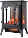 Xbeauty 23'' Electric Fireplace Stove, Freestanding Fireplace Stove with Adjustable Realistic 3D Flame Effect, Overheating Protection, 1000W/1500W