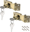 XMHF 2Pcs Keyed Hasp Locks 2.5 Inch Twist Knob Keyed Locking Hasp, Metal Safety Hasp Latches Keyed Different for Small Doors, Cabinets and Toolbox, Bronze