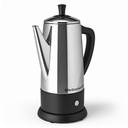 Elite Gourmet 12-Cup Electric Coffee Percolator, Dishwasher Safe Stainless-Steel Filter, Lid & Tube, Keep Warm, 360° Swivel Base Cord-less Serving, Stainless-Steel
