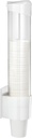 Cup Dispenser Medium Pull Type, Paste or Screw Plate Mountable Cup Holder, Fits 5oz - 7oz Cone or Flat Bottom Cups, 16” Tube Length, Mounting Water Dispenser Cooler or Wall (Medium, White)