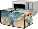 Heat Resistant Toaster Oven Cover, Beach Turtle Printed Toaster Oven Covers with Storage Pockets, Anti Dust & Fingerprint Bread Maker Covers for Kitchen Counter