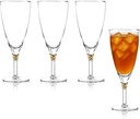 QUALIA Helix Gold Drinking Glasses Set of 4, Gold Goblets Glassware, Iced Tea Glasses, 16 oz Lead-Free Colored Crystal Glasses Drinking Set, Bartending Gifts For Women, Housewarming Gifts