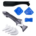 3 outils de cauling en silicone en 1 (tête d'acier inoxydable), scellement de l'outil de finition de joint, réutiliser et remplacer 5 tampons en silicone, grands outils pour la fenêtre de salle de bains de cuisine, joint d'évier