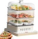 3 Layers Food Steamer 800W Electric Multicookers | Automatic Heat Preservation | Touch Visual Panel | Split Design | for Healthy Cooking & Meal Prep