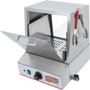 Hot Dog Steamer, 20L/ 5.28 gal, 30-110℃/86-230℉, Classic Hut Steamer for 96 Hot Dogs, 500W Electric Bun Warmer Cooker with Drop Down Door Acrylic Window Partition Plate Food Clip, Stainless Steel
