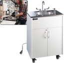 Ozark River Portable Sinks Premier S1, White Laminate/Stainless Sink Basin, Self Contained Sink, Hand Washing Station, Portable Sink with Hot Water, Portable Sink Hand Wash Station