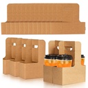 50 Pack 2 Cup Kraft Drink Carrier with Handle, 2 or 4 Cup Kraft Paperboard Drink Carrier Disposable to Go Coffee Cup Holder for Hot or Cold Drinks, Food Delivery, Cafe