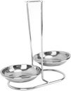Spoon Rest Holder, Stainless Steel Vertical Lid and Spoon Rest Soup Spoon Rest Cooking Utensils Stand Soup Ladle Holder for Kitchen Cookware Hot Pot Fast Food Restaurant Decor