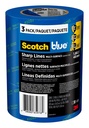 ScotchBlue Sharp Lines Painter's Tape, 1.88 Inches x 60 Yards, 3 Rolls, Bleu, Peint Tape protège les surfaces et élimine facilement, Edge-Lock Peinture Tape pour l'intérieur et l'extérieur