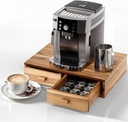 Tinamo Acacia Wood Coffee Pod Storage Box, Coffee Pods and Tea Organizer Holder, K Pod Drawer Coffee Maker Machine Stand, for K-Cup Drawer Organizer Under Brewer (Acacia, 2 drawer)