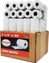 (50 Rolls) 2 1/4 x 50 Thermal Paper Receipt Rolls 55 GSM Premium Quality German Paper fits all Credit Card Terminals Verifone VX520 Ingenico ICT220 ICT250 FD400 BPA Free from BuyRegisterRolls