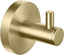 KIBI Circular Bathroom Towel Hook | 2-Inch Solid Brass Wall Mounted Robe Hook for Towels and Garments | Durable and Rust-Resistant Wall Hooks for Bathroom, Kitchen, or Closet | Brushed Gold, KBA1401
