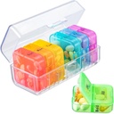Zoksi Pill Organizer 2 Times a Day, Weekly 7 Day Pill Box, Daily Am Pm Pill Organizer with One-Side Large Opening for Easy to Use, Color Tracking Travel Pill Case for Medicine, Fish Oils, Vitamins