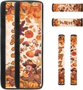 Novelty Fall Fridge Door Handle Covers Set of 6, Thanksgiving Turkey, Kitchen Appliance Decoration Anti-Skid Wear Resistant Handle Protector for Microwave Door Thankshiving Decor