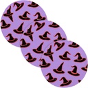 3 Pcs Absorb Water Hot Mats for Crock Pot Happy Halloween Witch Hat Purple 15in Polyester-Cotton Thread Weave Protecting Table Porta platos para mesa