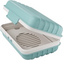 Quatish Bar Soap Holder Dish 1 Pack for Shower, Travel Soap Case with Lid for Gym, Camping Essentials, Hiking, Travel Size Toiletries, Portable, Leakproof, Blue