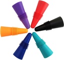 6PCS Wine Stoppers, AK1980 Silicone Reusable Sparkling Wine Bottle Stopper and Beverage Bottle Stopper with Grip Top for Keep the Wine Fresh