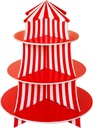 Super Z Outlet 3 Tier Cupcake Foam Stand with Circus Carnival Tent Design for Desserts, Birthdays, Decorations