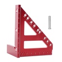 Imperial 3D Carpenter Square Hole Scribing Triangle Ruler,Quick 15° to 90° Multi-Angle Measuring Ruler with Angle Pin,Aluminum Alloy Woodworking Square Protractor High Precision Layout Tool