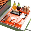Silicone Grill Mat Compatible with Blackstone - Large Silicone Griddle Tools Heat Resistant Spatula Mat Non-Slip Outdoor BBQ Utensil Holder Blacktone Griddle Accessories for Kitchen Cooking Counter
